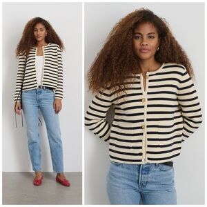 Alex Mill Striped Cardigan Jacket / Paris Sweater Cream Navy Size XS​
